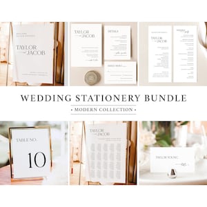 Wedding Bundle Template Set, Modern & Classic, Editable, Modern Wedding Stationery Bundle, Printable, Self Edit, Templett INSTANT Download