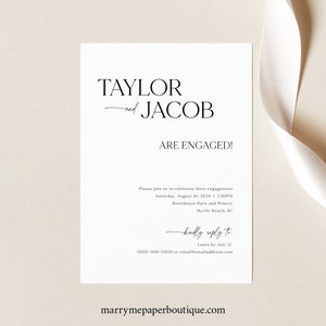 Engagement Party Invitation Template, Modern & Classic, Elegant Engagement Party Invite, Editable, Printable, Templett INSTANT Download