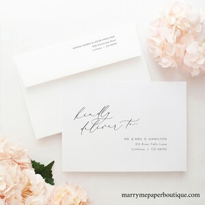 Envelope Address Template, Luxury Calligraphy, Elegant Wedding Envelope Addressing, Printable, Editable, Templett INSTANT Download