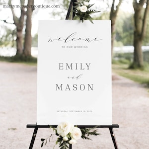 Wedding Welcome Sign Template, Formal & Elegant, Welcome To Our Wedding Sign, Printable Poster, Templett INSTANT Download, Editable