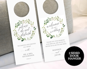 rose gold wedding door hanger template do not disturb hanger