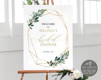 bridal shower welcome sign etsy