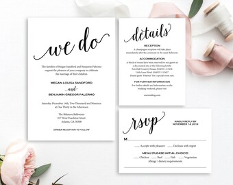 wedding invitation template etsy