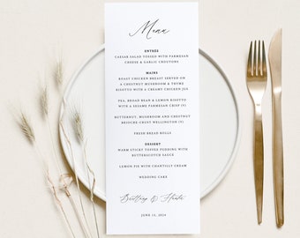 Menu Template,  Editable Instant Download, Try Before Purchase, Stylish Script