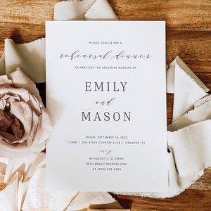 Rehearsal Dinner Invitation Template, Formal & Elegant, Editable Instant Download, Try Before Purchase