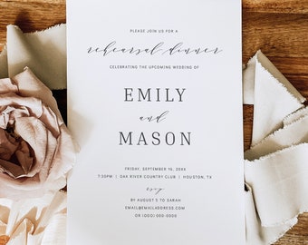 Rehearsal Dinner Invitation Template, Formal & Elegant, Editable Instant Download, Try Before Purchase