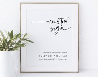 Wedding Sign Bundle Template, Modern Contemporary, Clean Simple Wedding Signs, Printable, Editable, Templett INSTANT Download, Vertical