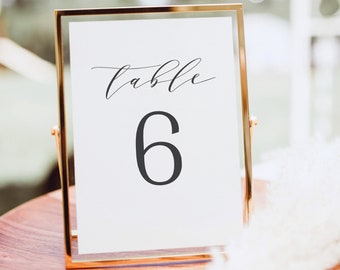 Table Number Template,  Editable Instant Download, Formal & Elegant, Try Before Purchase