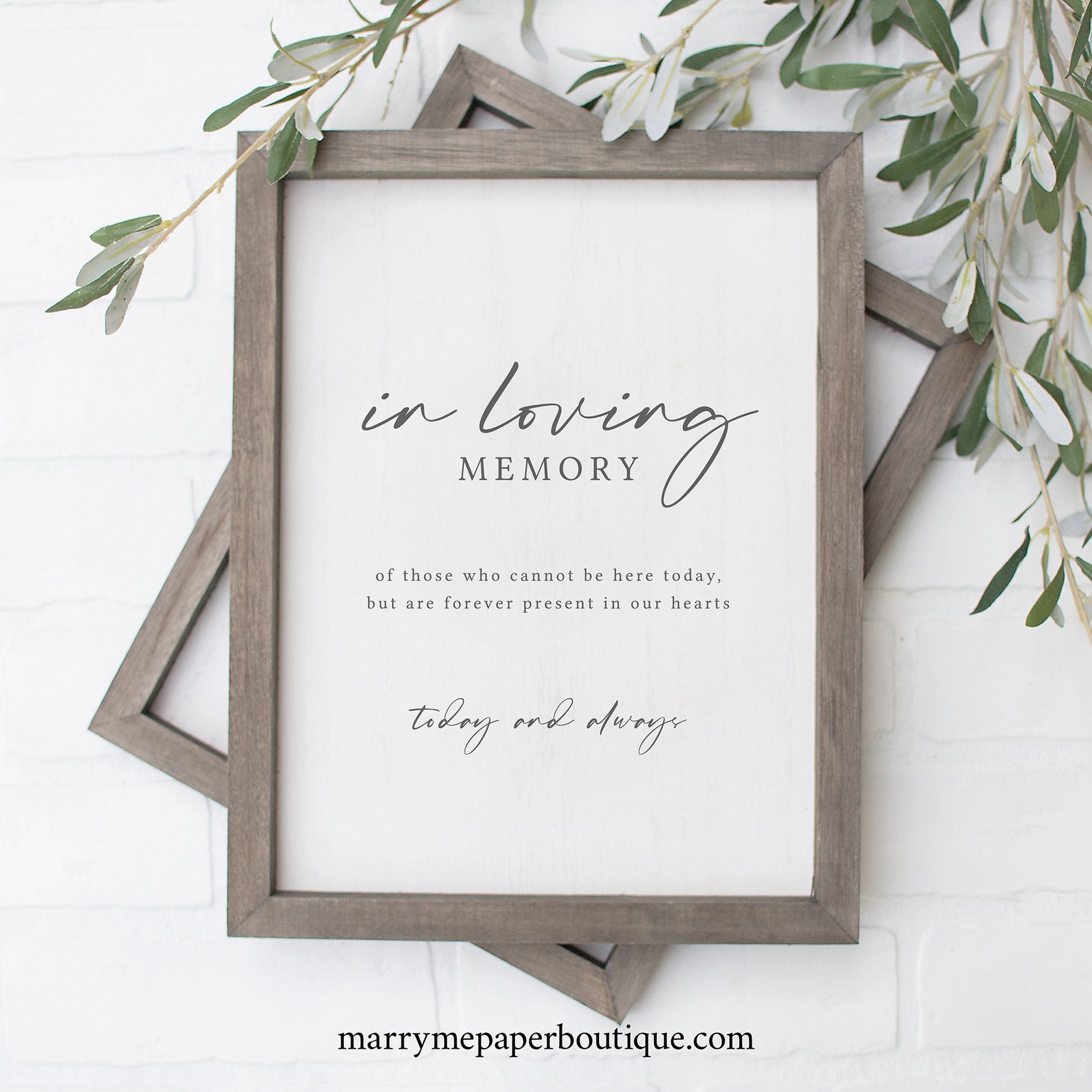 In Loving Memory Sign Template Handwritten Style Font | Etsy