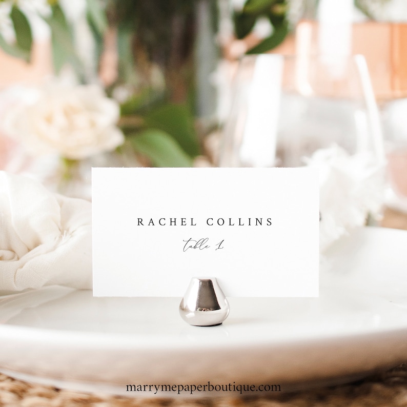 INSTANT Download Templett Elegant /& Refined Wedding Place Card Template Seating Card Printable Fully Editable