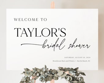 Bridal Shower Welcome Sign Template, Modern & Classic, Welcome to the Bridal Shower Sign, Printable, Editable, Templett INSTANT Download