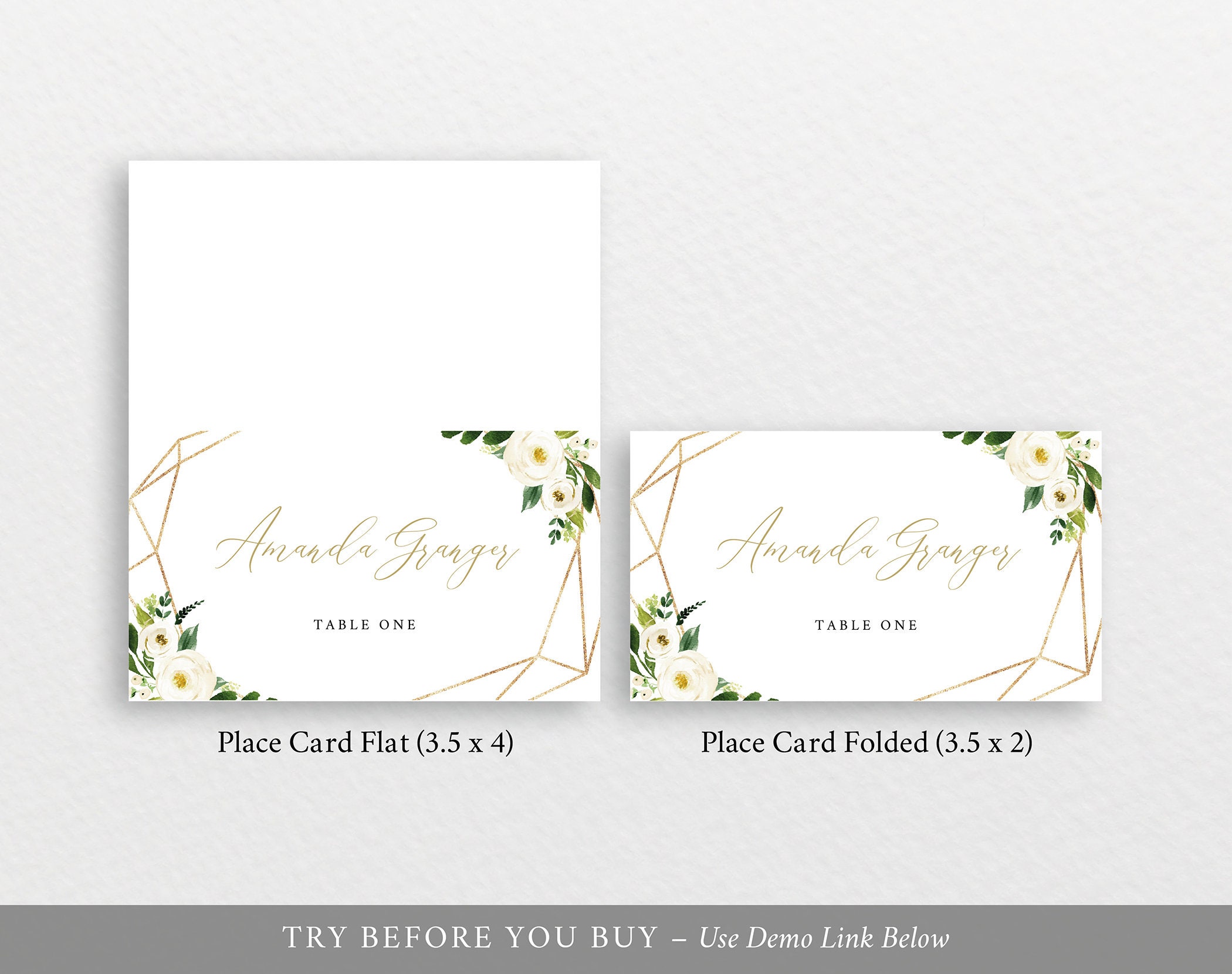 TRY BEFORE You BUY Elegant Botanical Place Card Template Editable With Regard To Amscan Templates Place Cards