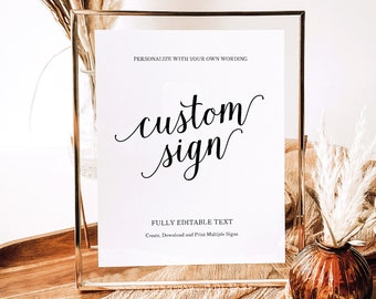 Create Multiple Wedding Signs! Modern Script Template,  Editable Instant Download, Try Before Purchase