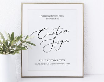 Create Multiple Wedding Signs Template, Try Before Purchase,  Editable Instant Download