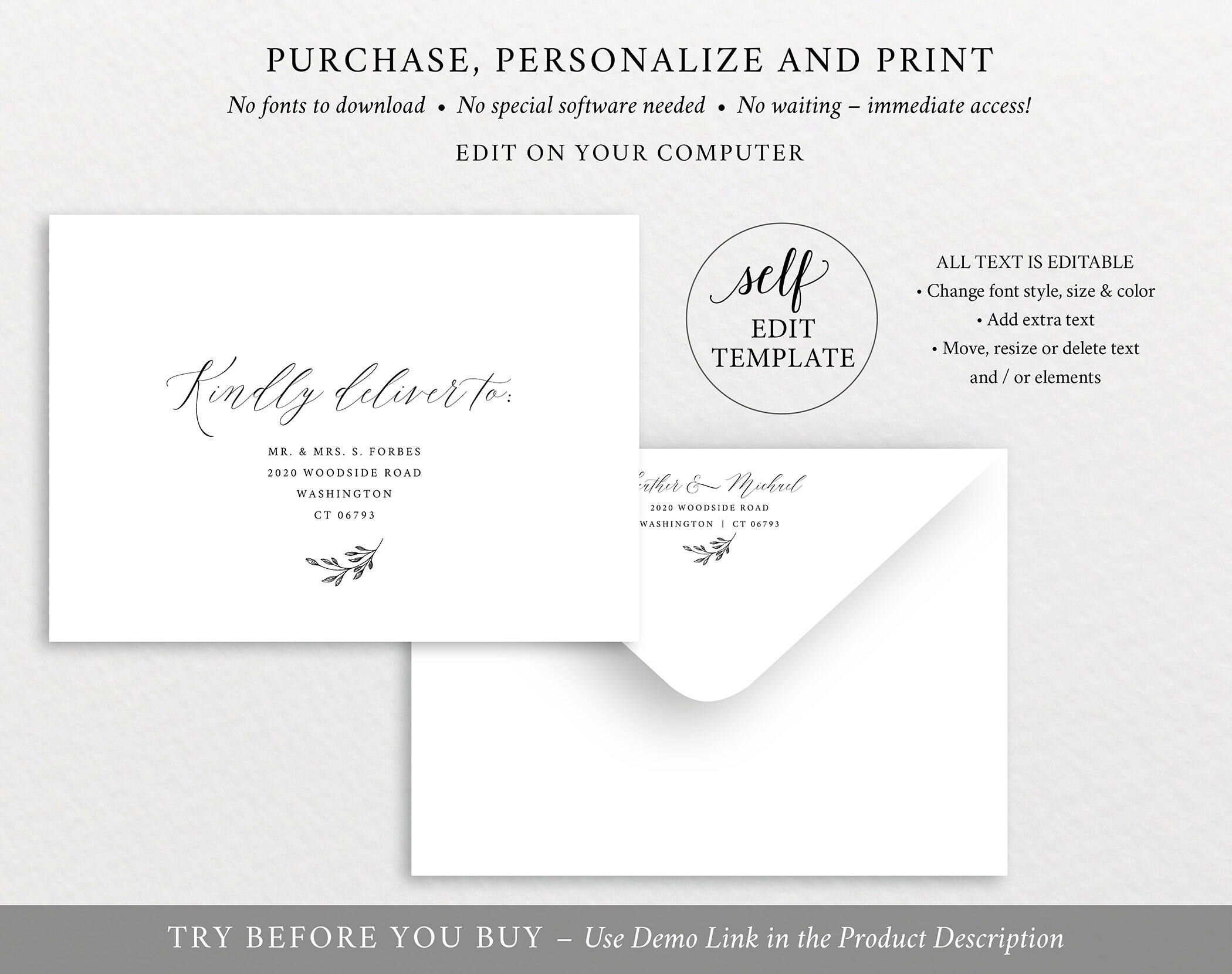 envelope address template