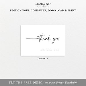 Thank You Card Template, Folding, Modern Contemporary, Clean Simple ...