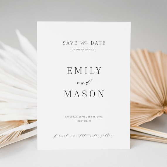 Save the Date Template, Elegant,  Editable Instant Download, Try Before Purchase