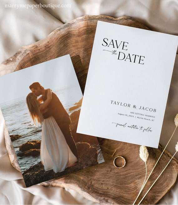 Save the Date Card Template, Modern & Classic, 5x7, Modern Save the Date Template, Printable, Editable, Templett INSTANT Download