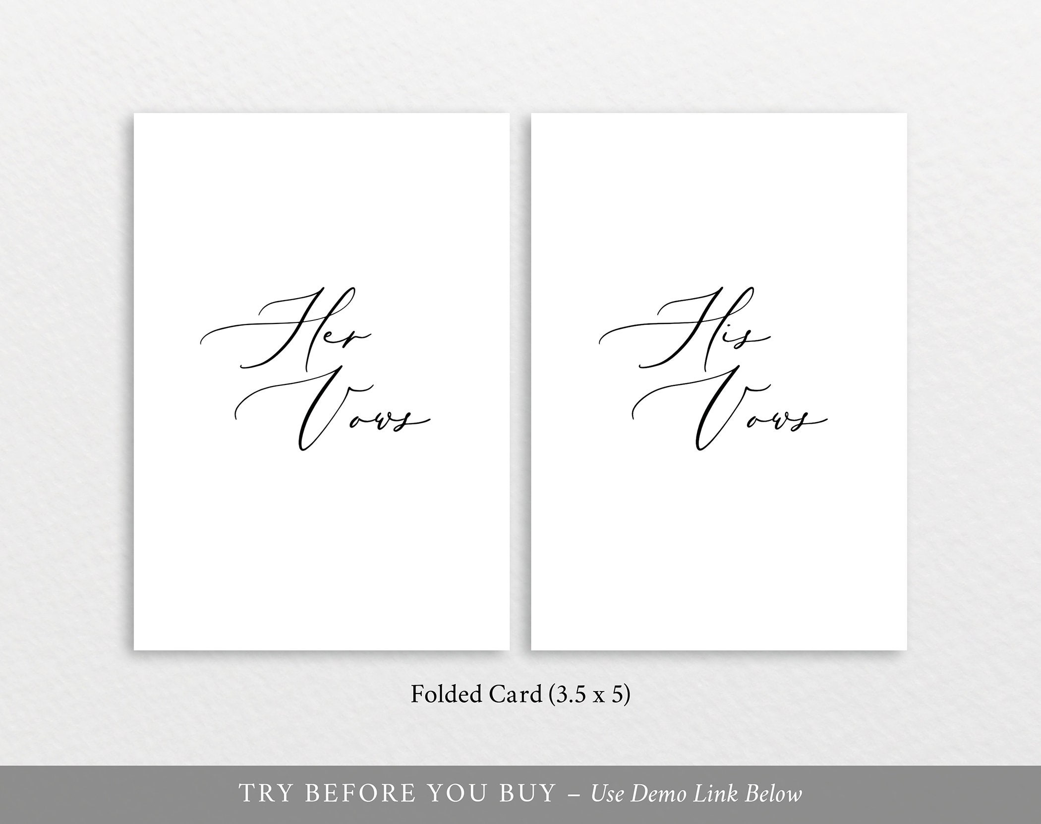 His & Her Wedding Vow Cards Template TRY BEFORE You BUY Etsy His & Her Wedding Vow Cards Template TRY BEFORE You BUY Etsy