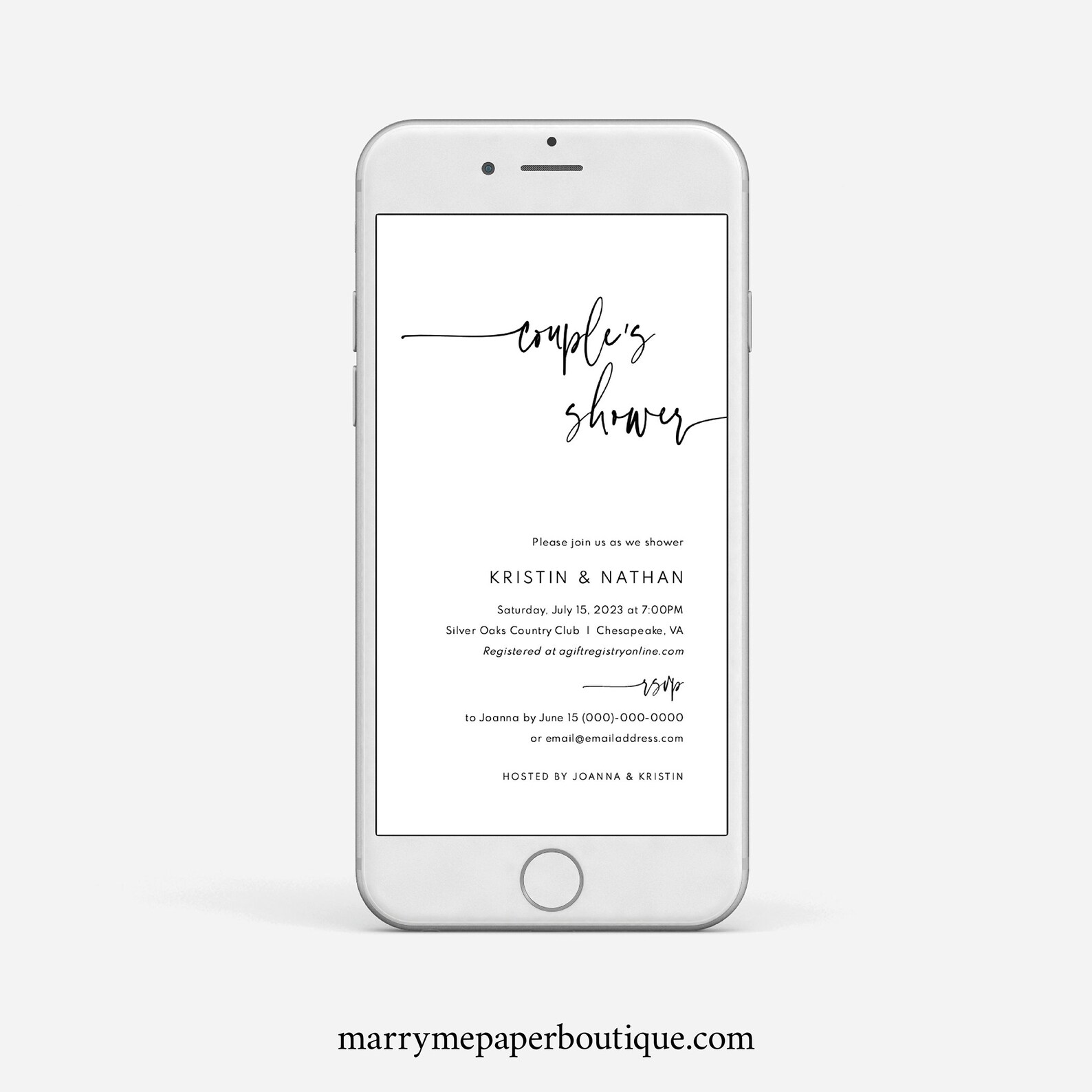 Digital Couples Shower Text Invitation Template Modern & Etsy