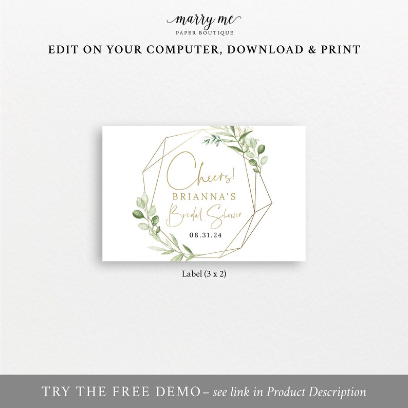 Mini Champagne Label Template Editable Printable Instant - Etsy UK