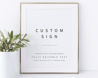 Minimalist Wedding Sign Bundle Template, Modern Wedding Signs Printable, Editable, Templett, Instant Download