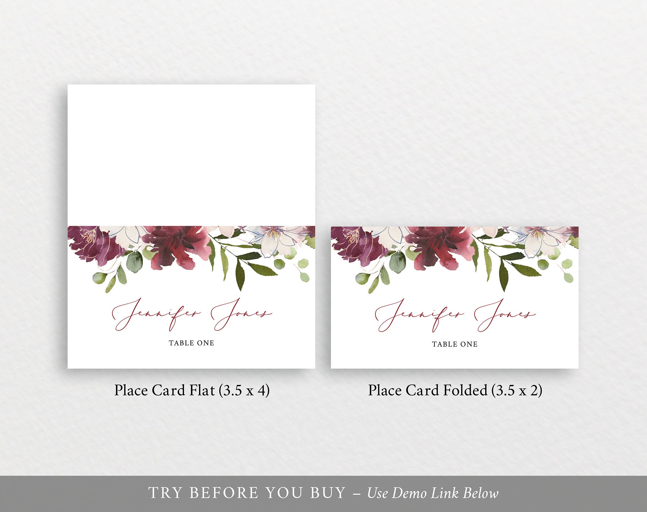 Place Card Template 6 Per Sheet