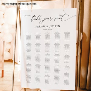 Alphabetical Wedding Seating Chart Template, Classic & Elegant, Alphabet Seating Plan Sign Printable, Editable, Templett INSTANT Download
