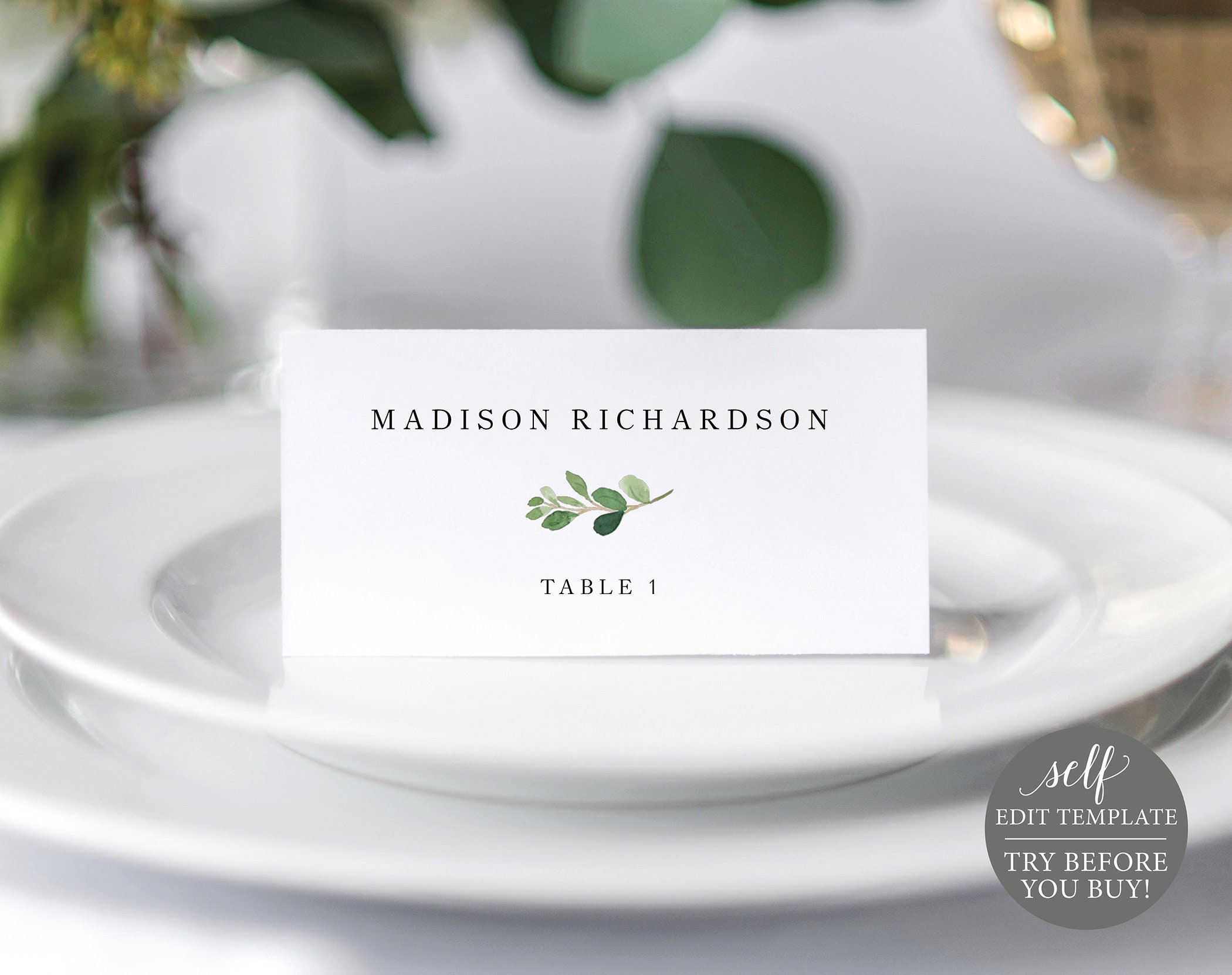 Wedding Seating Card Template, Folded, Editable Wedding Place Throughout Place Card Setting Template