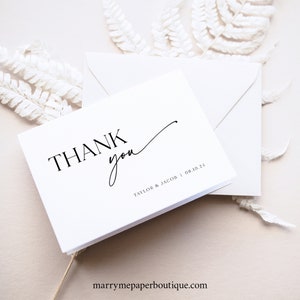 Thank You Card Template, Folding, Modern &amp; Classic, Thank You Note Card ...