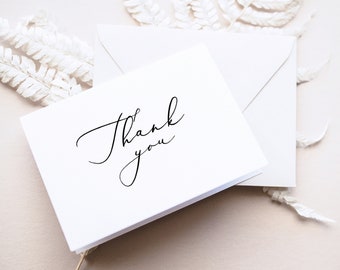 Thank You Card Template, Fold, Elegant Script, Try Before Purchase,  Editable Instant Download