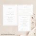 Wedding Invitation Template Set, Monogram & Border, Wedding Invitation Suite, Printable, Editable, RSVP, Details, Templett INSTANT Download