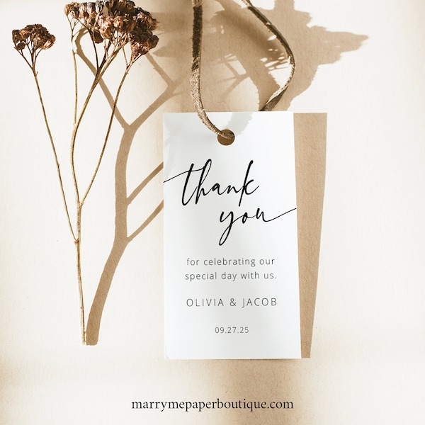 Favor Tag Template, Editable Tag Printable, Templett Instant Download, Try Before Purchase, Modern Calligraphy