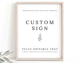 Create Multiple Signs Template, Try Before Purchase,  Editable Instant Download, Formal Botanical