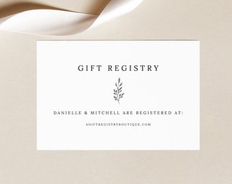 Gift Registry Card Template, Editable Printable Instant Download, Demo Available, Formal Botanical