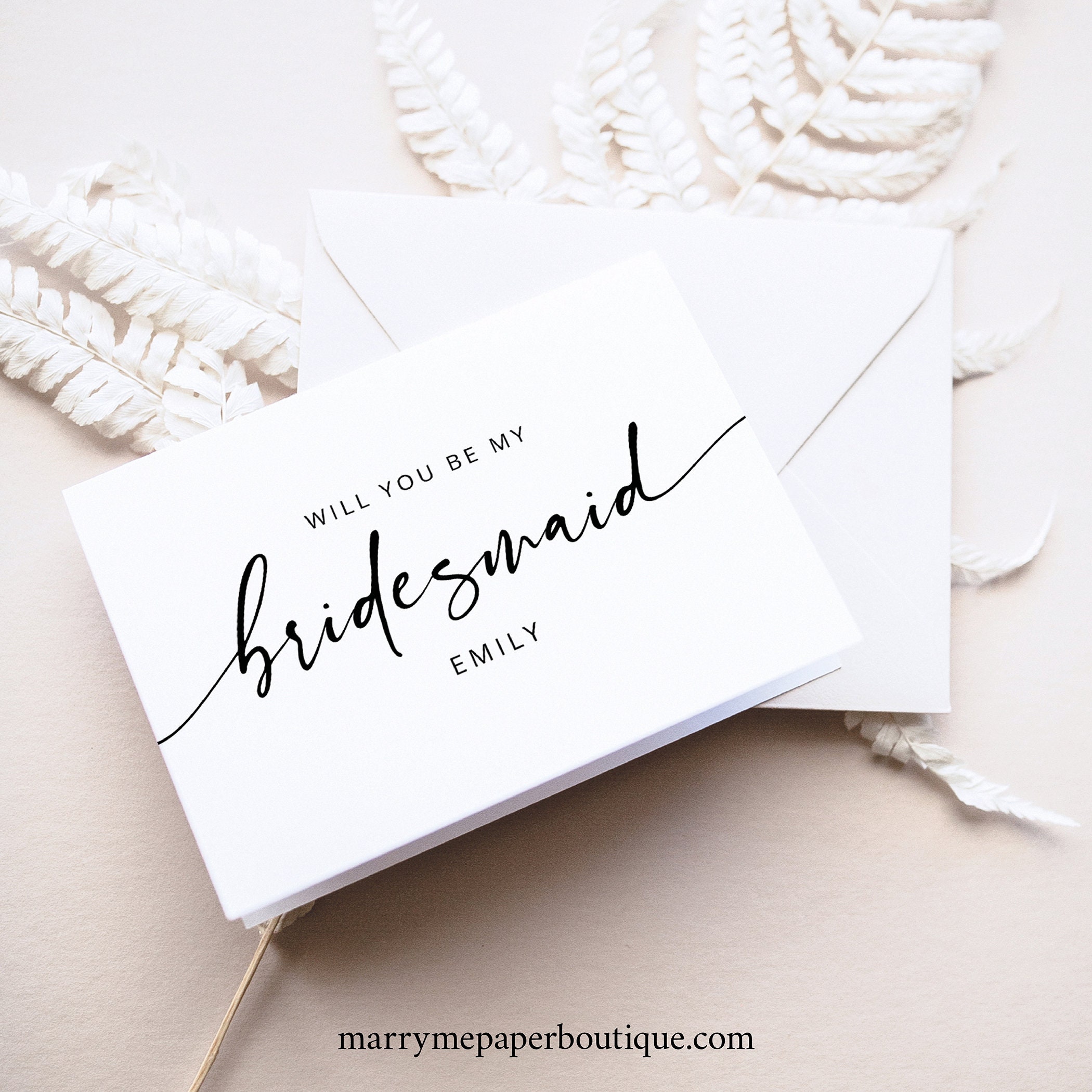 Bridesmaid Card Template, Modern Calligraphy, Will You Be My Bridesmaid  Proposal Card, Printable, Editable, Templett INSTANT Download Inside Will You Be My Bridesmaid Card Template