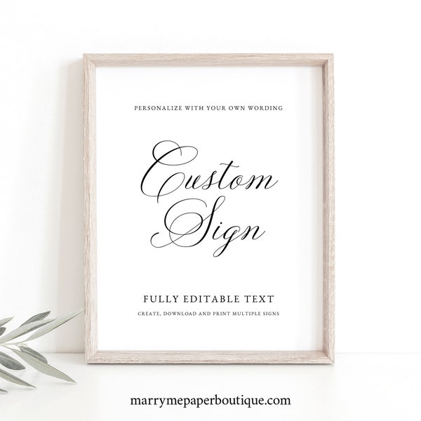 Wedding Sign Bundle Template, Traditional Wedding, Elegant Calligraphy, Printable Wedding Signs, Templett INSTANT Download, Editable