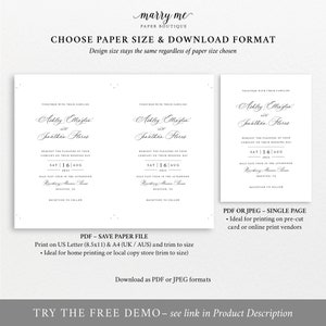 Wedding Invitation Template Set, Traditional Classic, Editable, RSVP, Information, Wedding Invite Printable, Templett INSTANT Download afbeelding 5