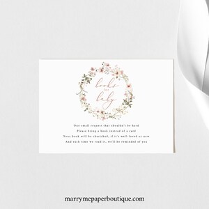 Books for Baby Template, Rustic Pink Flowers, Editable, Pink Baby ...