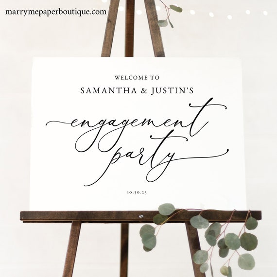 Engagement Party Welcome Sign Template, Classic & Elegant, Classy  Engagement Party Sign, Printable, Editable, Templett INSTANT Download -   France
