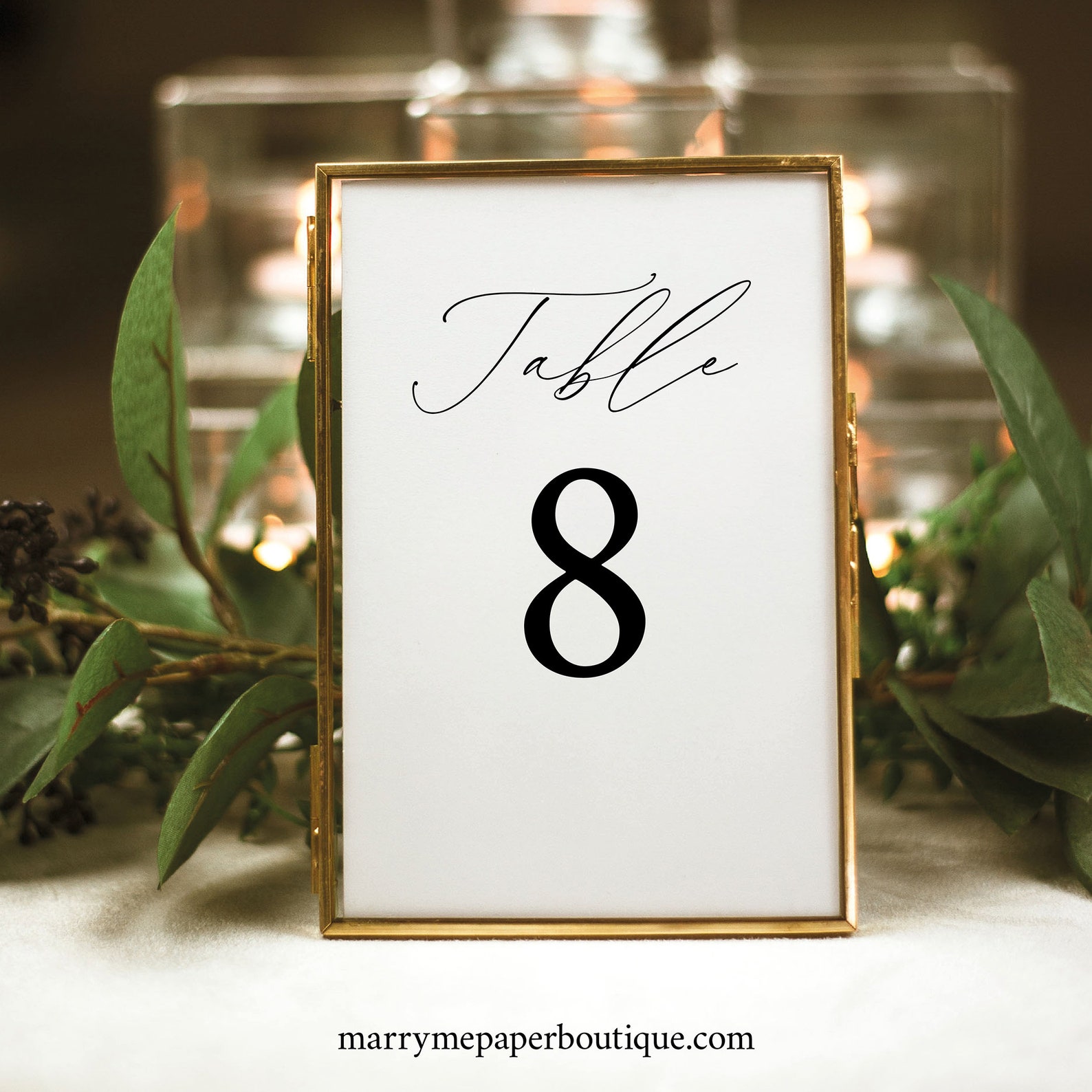 Table Number Template Stylish Script Font Try Before Etsy