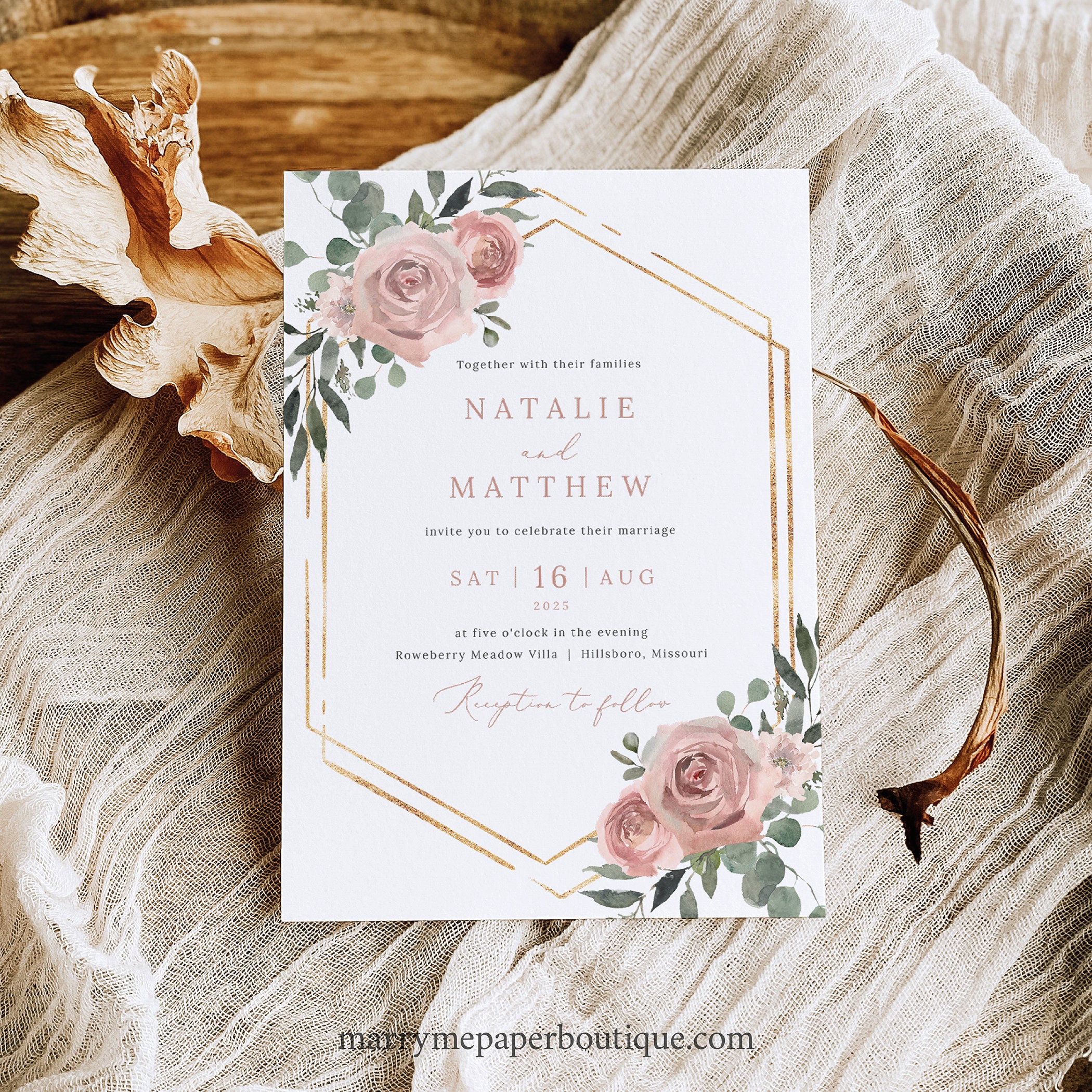 Invitatie design floral romantic 40187 • Cataloginvitatii