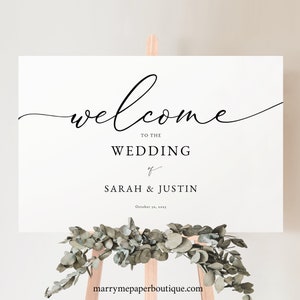 Wedding Welcome Sign Template, Classic & Elegant, Editable, Welcome To Our Wedding Sign, Printable, Templett INSTANT Download, Calligraphy