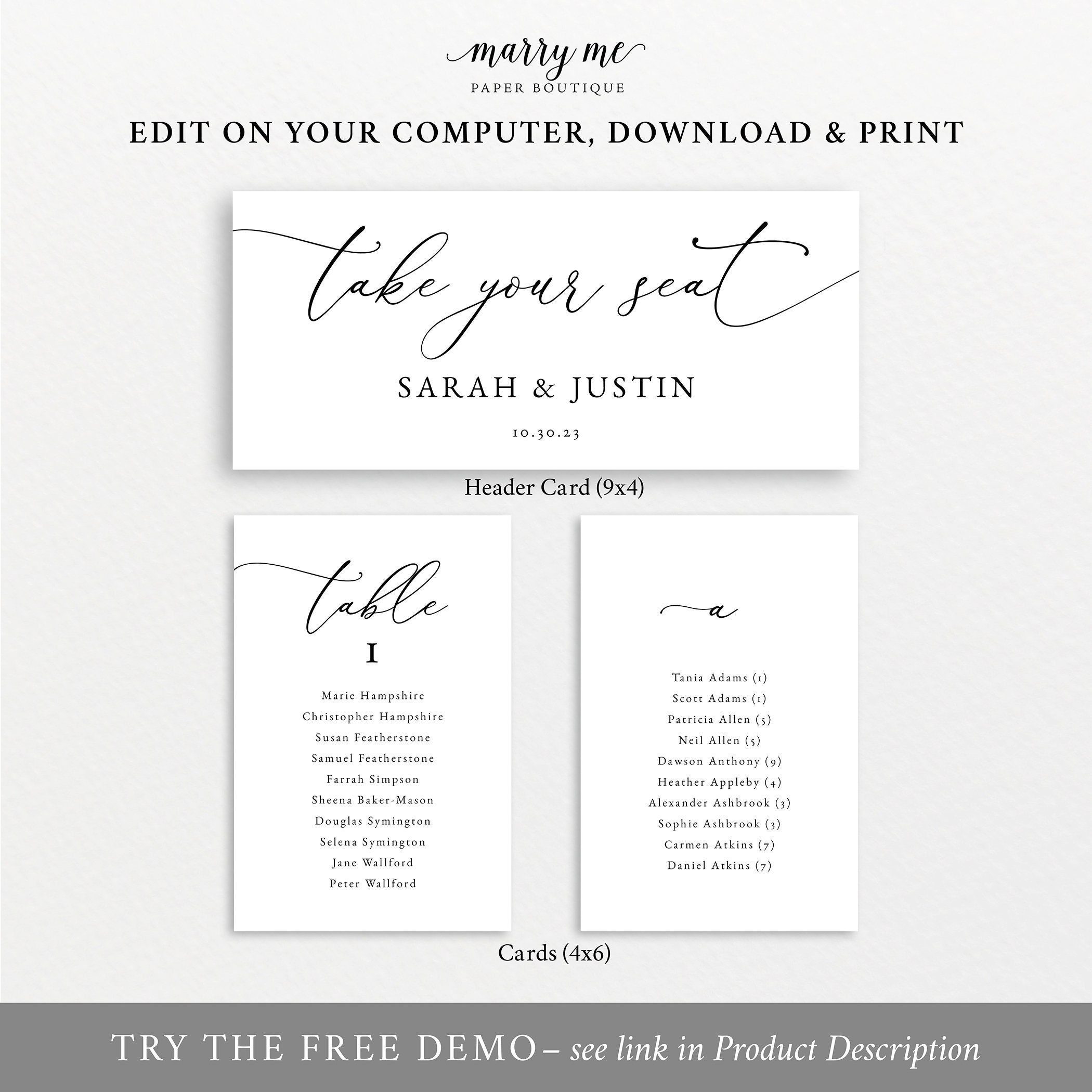 Classic Seating Chart Cards Template Elegant Seating Cards Printable Images