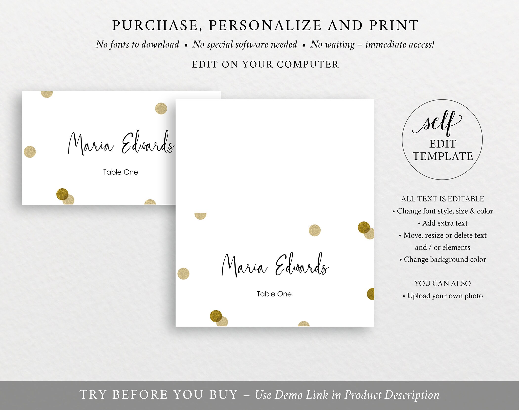 Place Card Template 6 Per Sheet