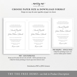 Wedding Invitation Template Set, Traditional Wedding Calligraphy, Border, Editable QR Code RSVP Reply, Printable, Templett INSTANT Download image 5