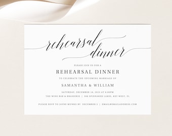 Rehearsal Dinner Invitation Template, Rustic, Try Before Purchase, Editable Instant Download
