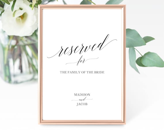 reserved table sign template printable reserved sign etsy printable reserved sign