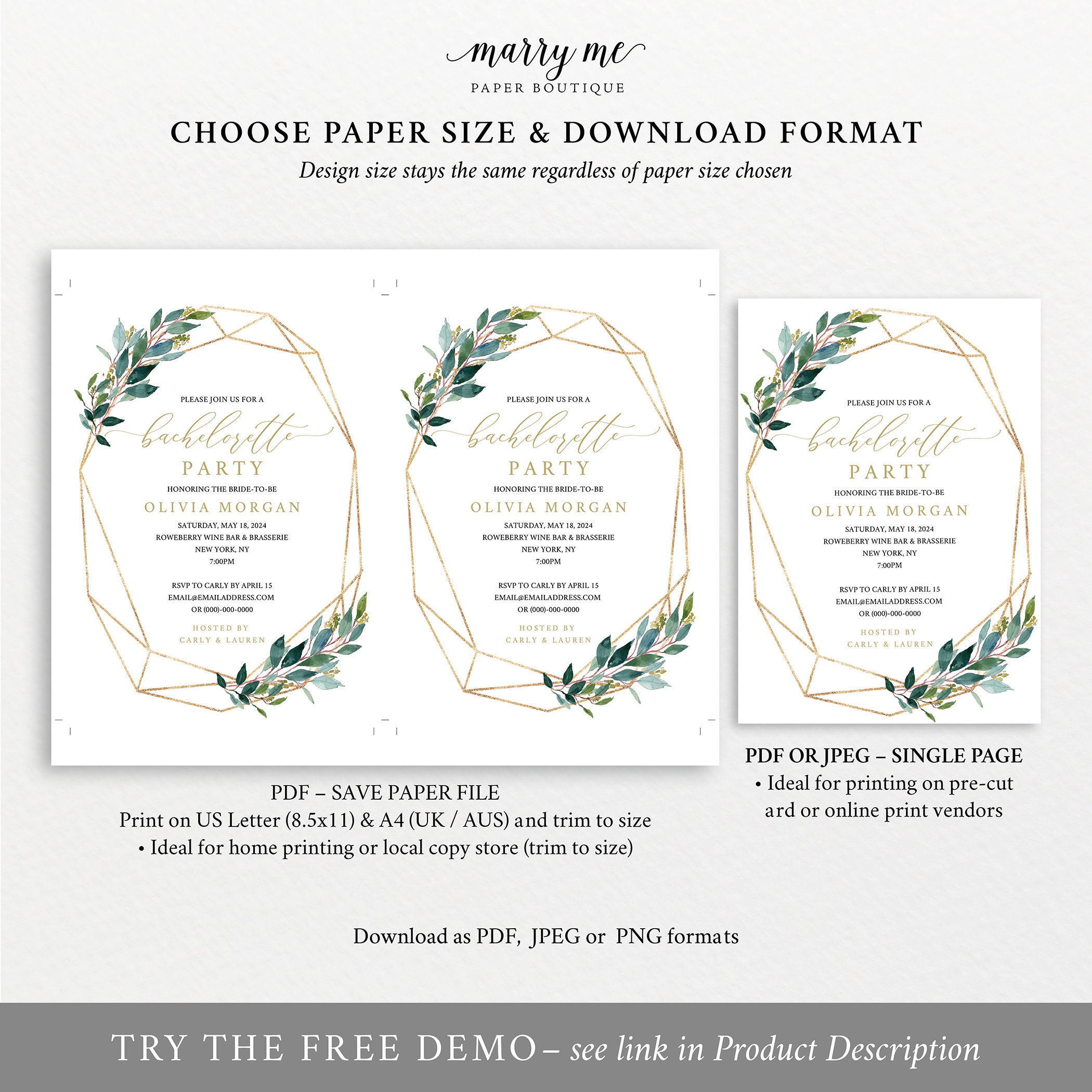 Bachelorette Party Invitation Template Editable Instant - Etsy