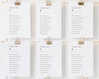 Classic Wedding Seating Cards Template, Simple Seating Chart Cards, Printable, Editable Seating Plan Cards, Templett INSTANT Download